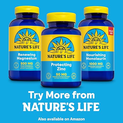Miniatura 6 de NATURE'S LIFE Protección de zinc de 50 mg con 2.5 mg de cobre, suplemento de zinc quelado para apoyo inmunológico, salud ósea, función muscular y