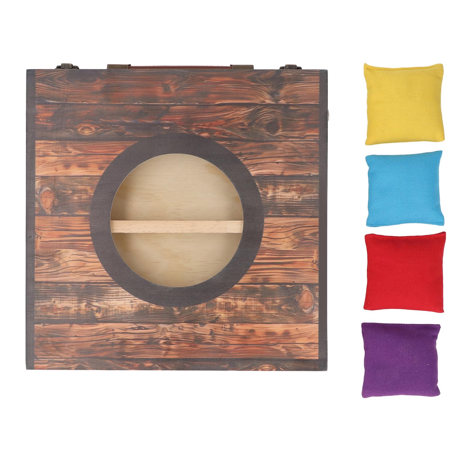 Acouto Ensemble de Jeu de Cornhole, Jeu de Lancer de Sac de Haricots Interactif Portable pour Fête, Camping, Cour Extérieure, Cercle Rouge, de Cornhole Stable, Ensemble de de StableCornhole Outdoor