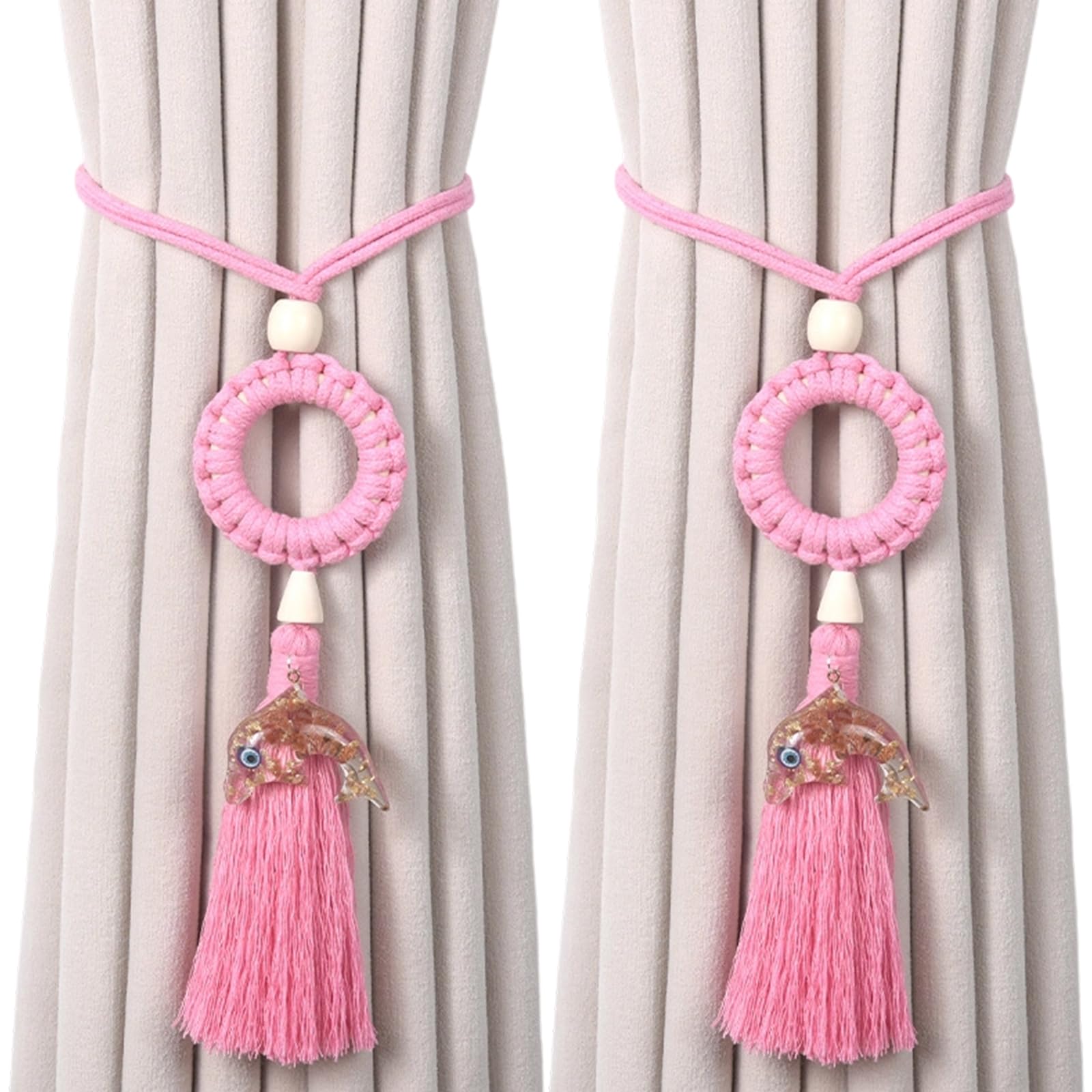 Curtain Tiebacks, Tie Backs for Curtains Drape Tieback Holders Cord Decorative Curtains Holdbacks for Home Tiebacks