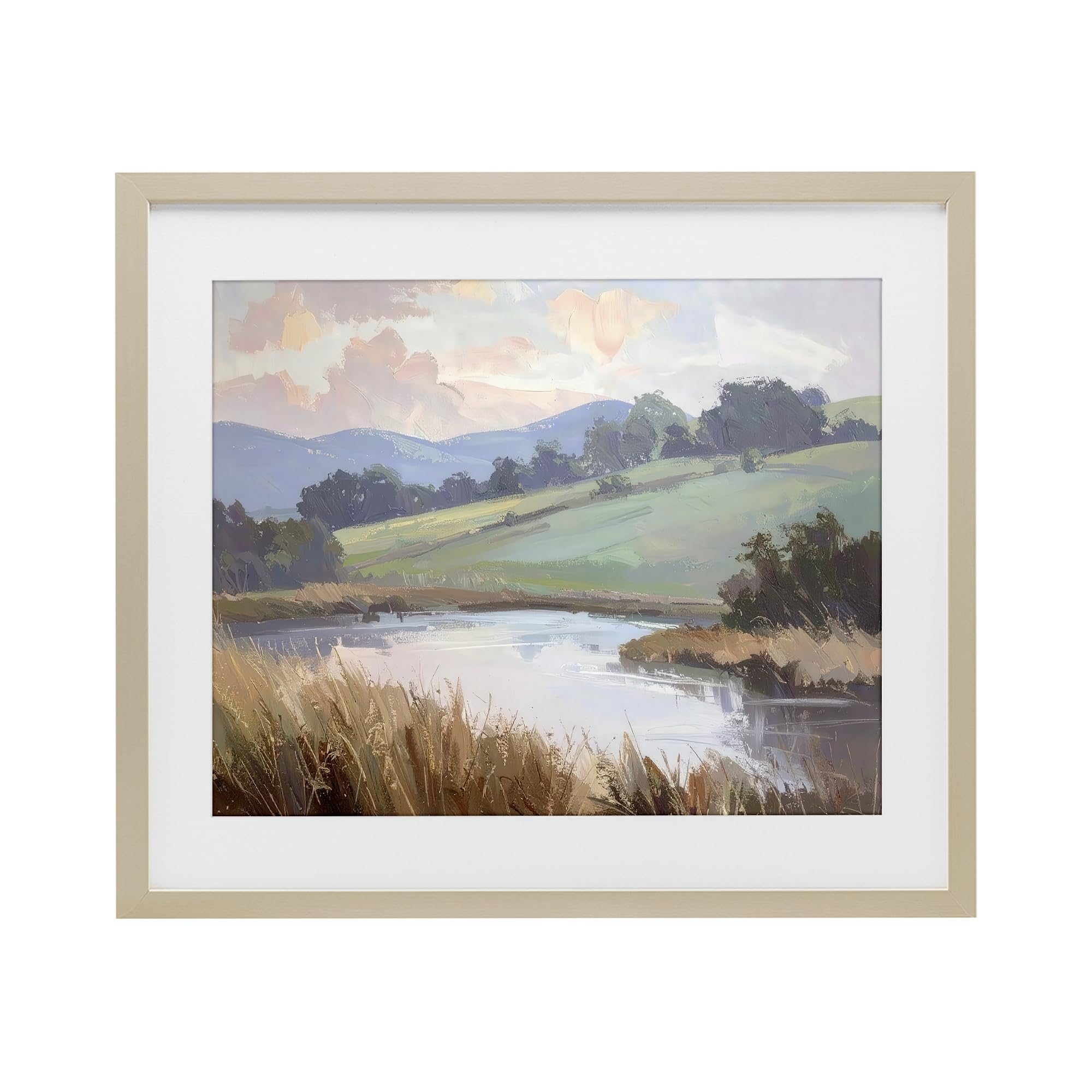 'Subtle Distant Mountains'| Framed Print Under Glass
