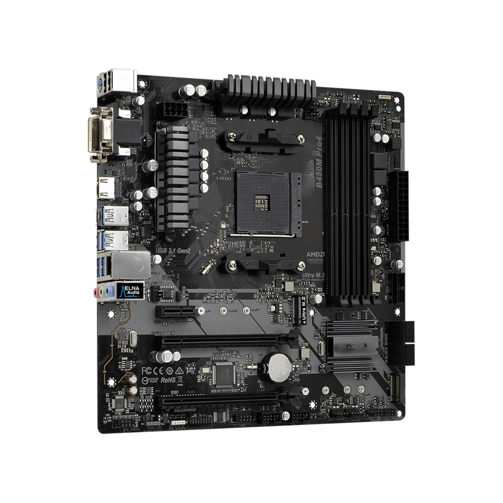 Placa Base La Placa Base Fit For ASRock B450M PRO4 admite 5950X 5800X3D 5700X3D 5600X 5600G 1700X 2700X CPU AM4 4xDDR4 3200MHz mATX