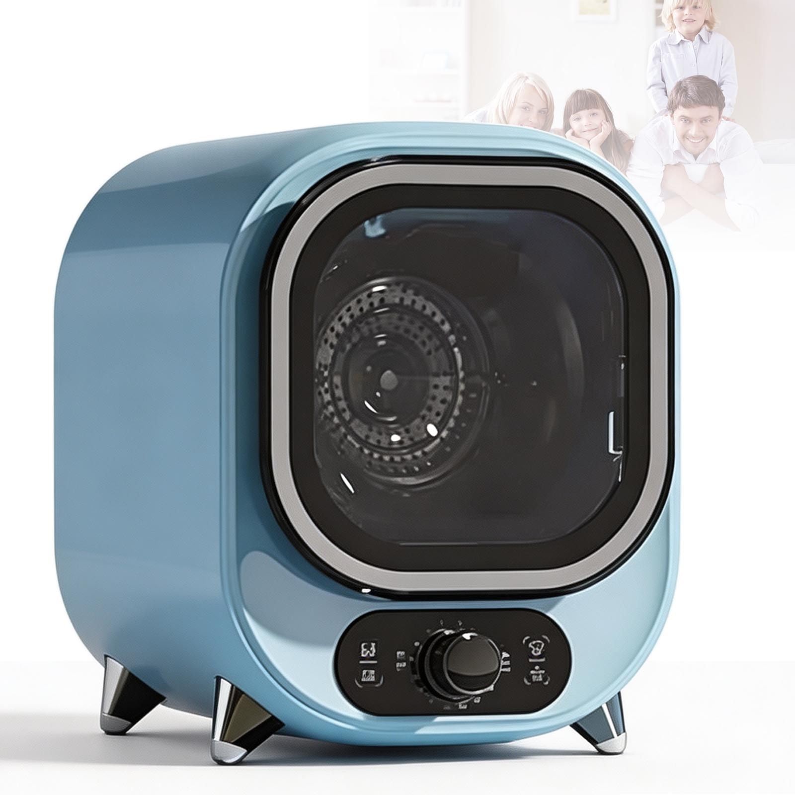 Secadora De Condensación Portátil De 5 Kg, 5 Modos De Secado Y Temporizador De 0 a 200 Minutos, Secado con Aire Caliente/Frío 3D, para Uso sobre Encimera O Montaje En Pared Blue