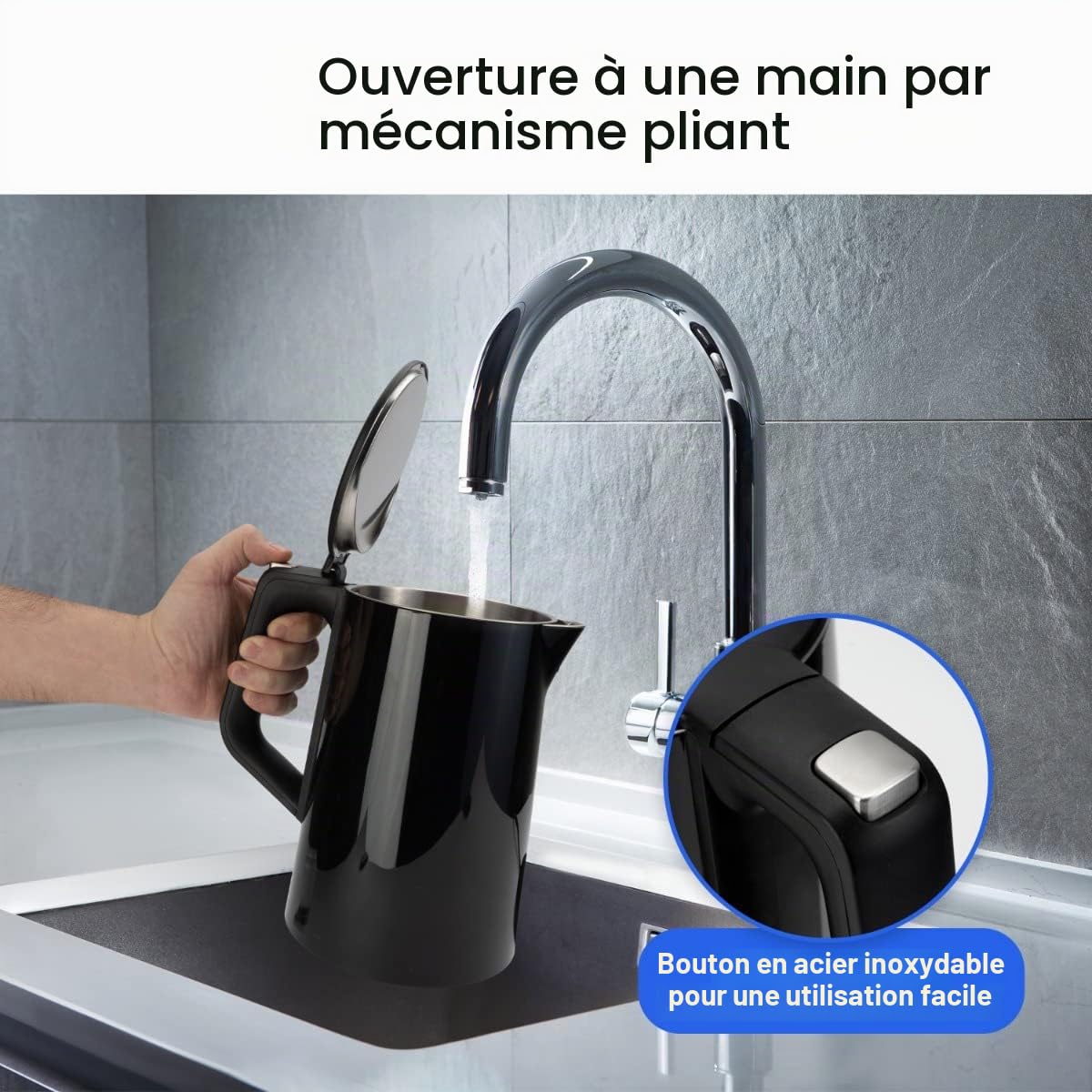 ProfiCook® Bouilloire avec réglage de la température 1,7 litre - Choix de la température 50°-100°C, fonction maintien au chaud, théière avec réglage de la température - PC WKS 1243