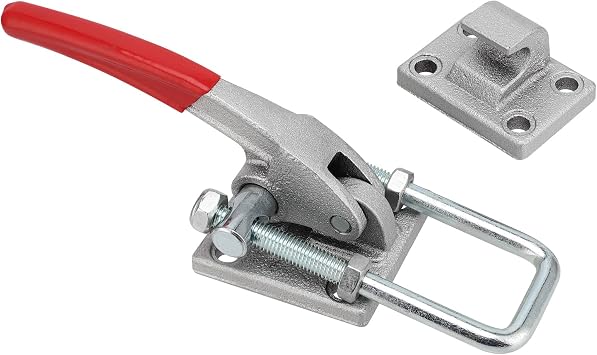 KEILEOHO 2 Pack Heavy Duty Large Toggle Clamp Latch, 7716Lbs Adjustable Toggle Latches With Lock Hole, U Bolt Holding Quick Release Latch for Boxcar, Tire Carrier, Industrial EquiIpment