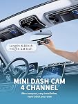 4K Dash Cam, Dashcam Front and Rear, Car Camera 4 Channel, 4K/2K UHD Dash Camera for Cars, Dash Cam Built-in 5GHz WiFi GPS Voice Control, Night Vision, with 64GB Card, 24H Parking Mode V50