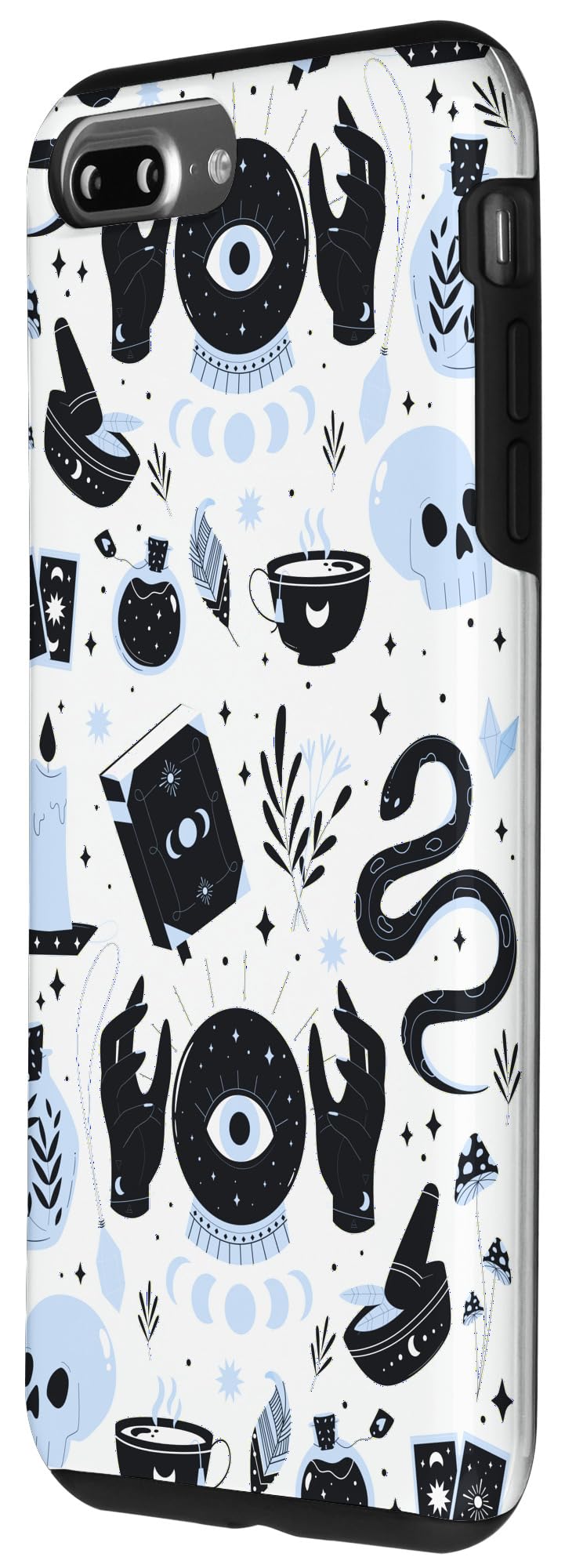 iPhone 7 Plus/8 Plus Blue Witch's Essentials Pattern Witchy Design Halloween Cute Case - Image 2