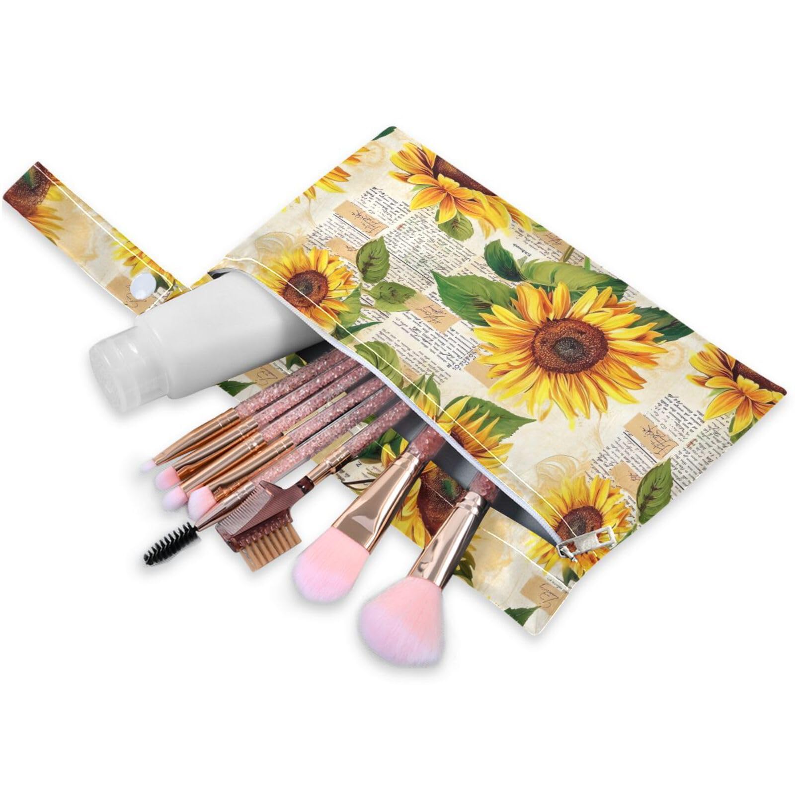 Coikll Wet Dry Bags for Cloth Diaper 2 Pack Waterproof Yoga Gym Bag for Swimsuit Wet Clothes Baby Items-?Vintage Sunflowers?