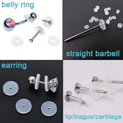Miniatura 5 de MODRSA Almohadillas de disco transparente sin tirones de plástico para piercing Bump, discos de silicona, disco de perforación de silicona,