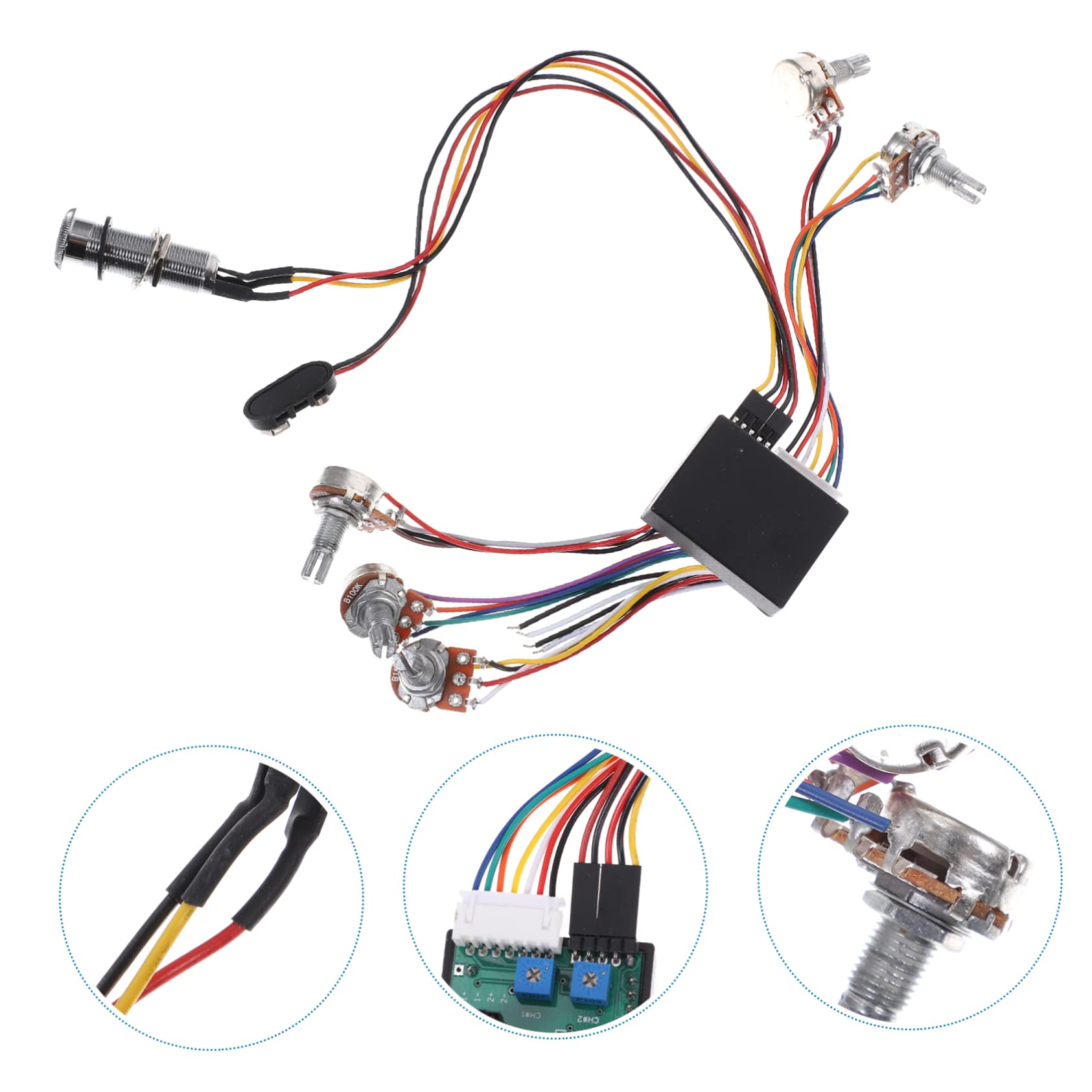 Active Pickups 3 Band EQ Preamp Wiring Harness For Bass Guitar - Active ...