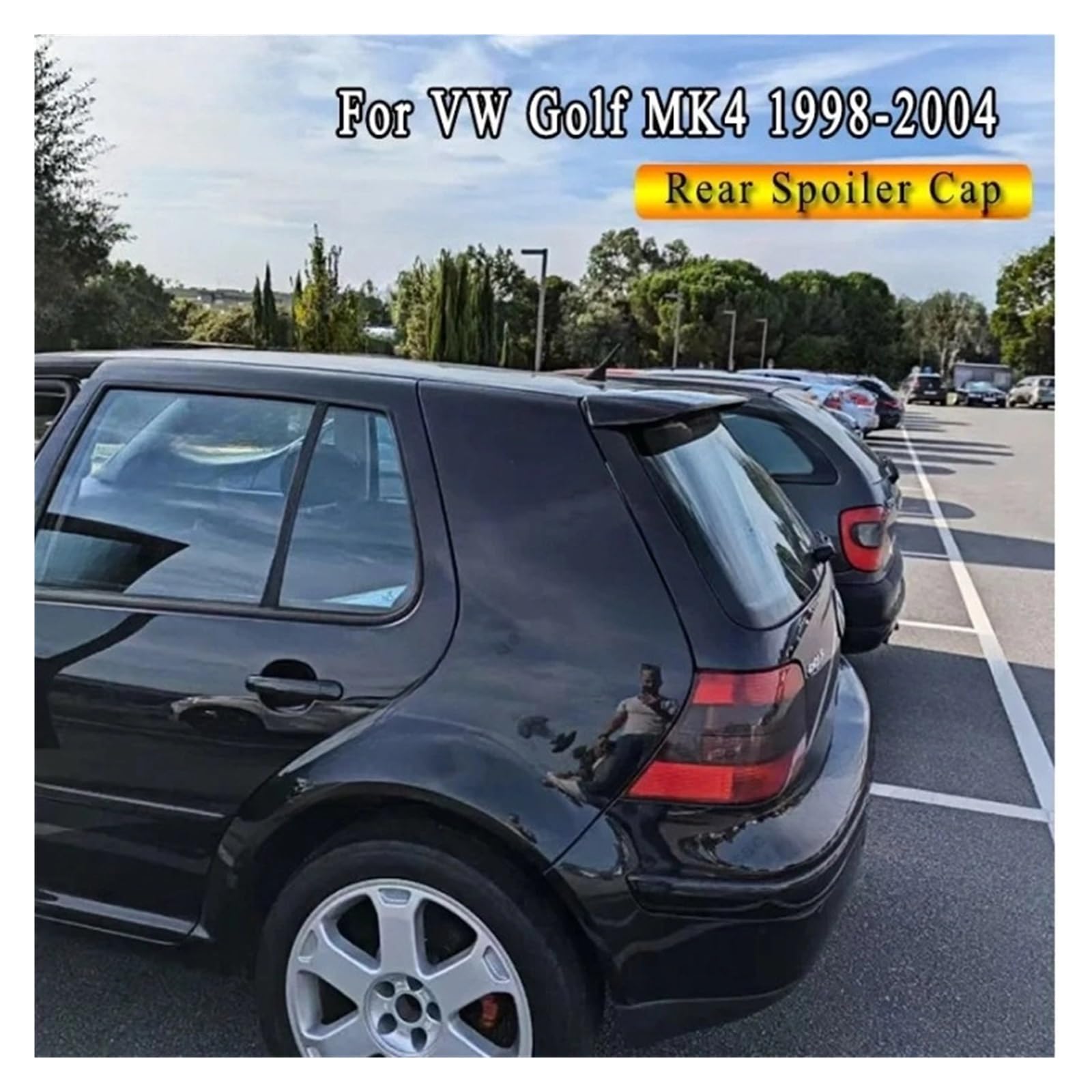 Tylny Spoiler Dachowy Bagażnika Skrzydło Kompatybilny z VW GOLF 4 Spoiler Dachowy 1998-2004 Czarny Połysk