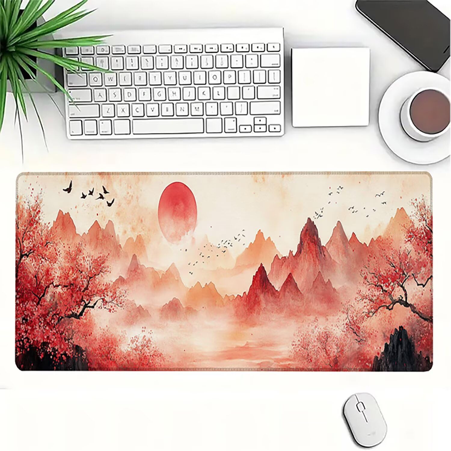 Lejnlnng Podkładka pod mysz do gier XXL, 120 x 60 cm, duża krajobrazowa mata na biurko, wodoodporna podkładka pod mysz XL, antypoślizgowa gumowa podkładka pod mysz z przeszytymi krawędziami do biura