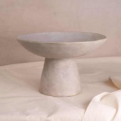 Shelf & Nook Ceramic Pedestal Bowl – Large Decorative Footed