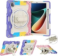 Vista 13 de Funda para Xiaomi Pad 5 / MiPad 5 Pro de 11 pulgadas 2021, resistente funda protectora a prueba de golpes para niños con soporte giratorio de 360°