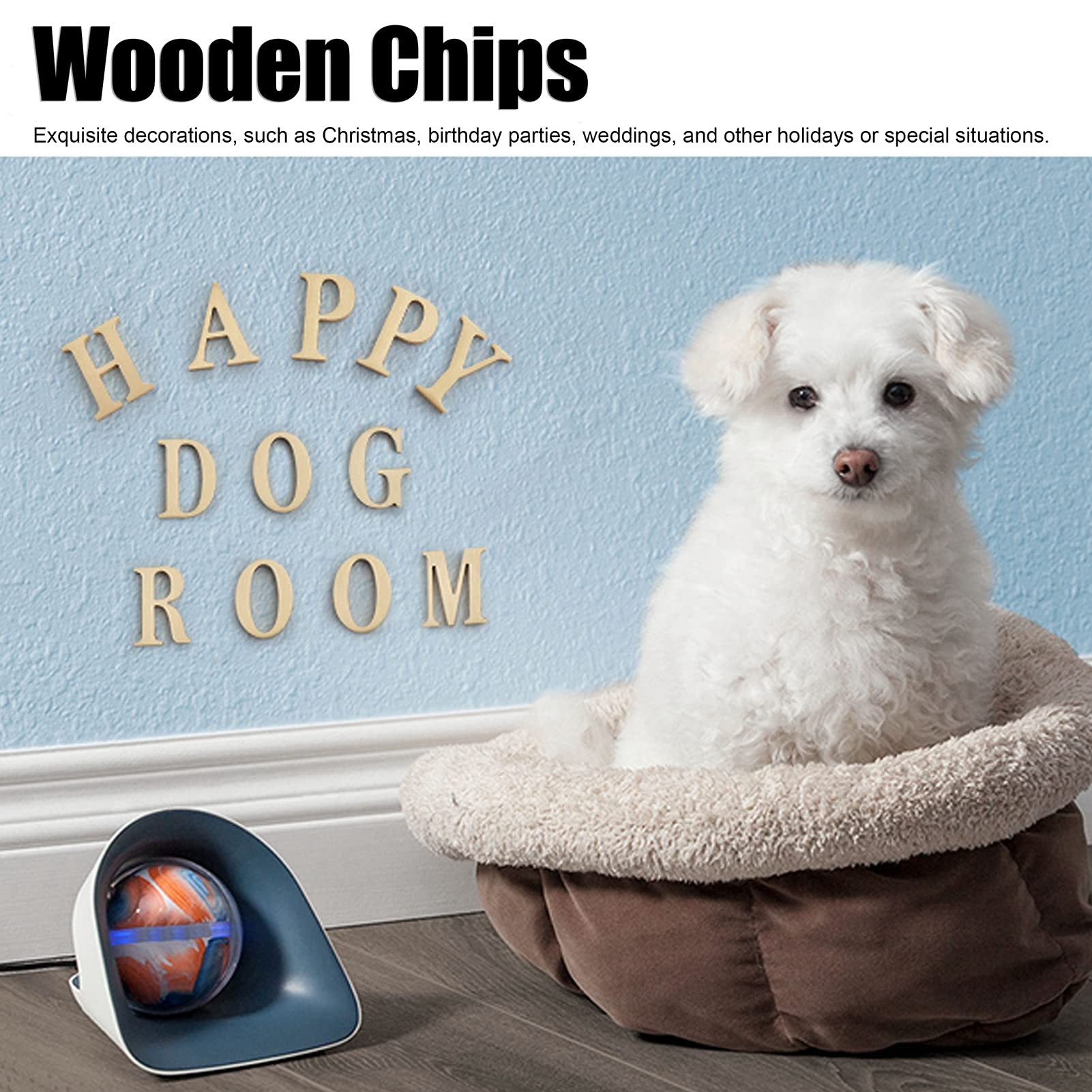 124Pcs Wooden Letters,Wooden English Letter Shape Chips Decoration Wood Pieces Exquisite Home Decor DIY Crafts Wall Decor for Living Room