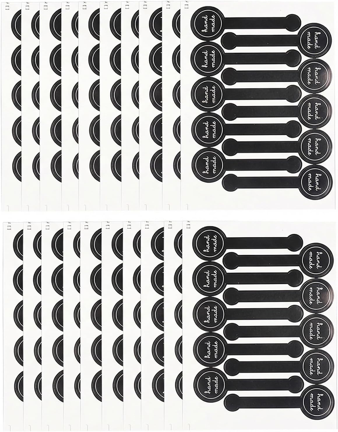 20 Sheets(200 Pcs) Food Retail Package Seal Self Adhesive Paper Sticker Labels Sealing Stickers Tamper Evident Decorative Labels for Handmade Baking Craft Arts and More
