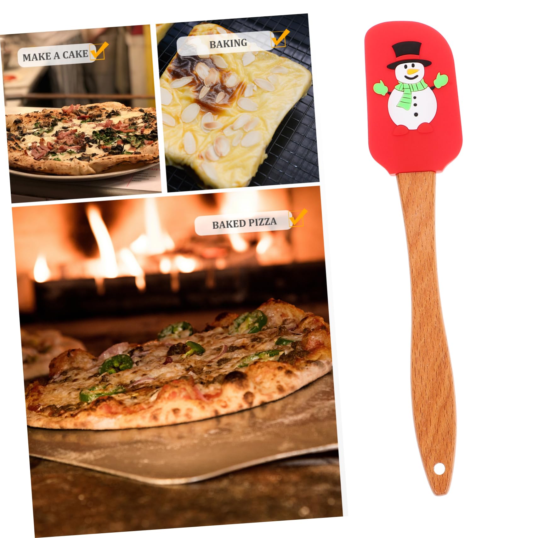 5piezas Espátulas De Silicona Para Hornear Utensilios De Pastelería Resistentes Al Calor Herramientas De Repostería Para Decoración De Tartas Diseño De Navidad Para Cocinas y