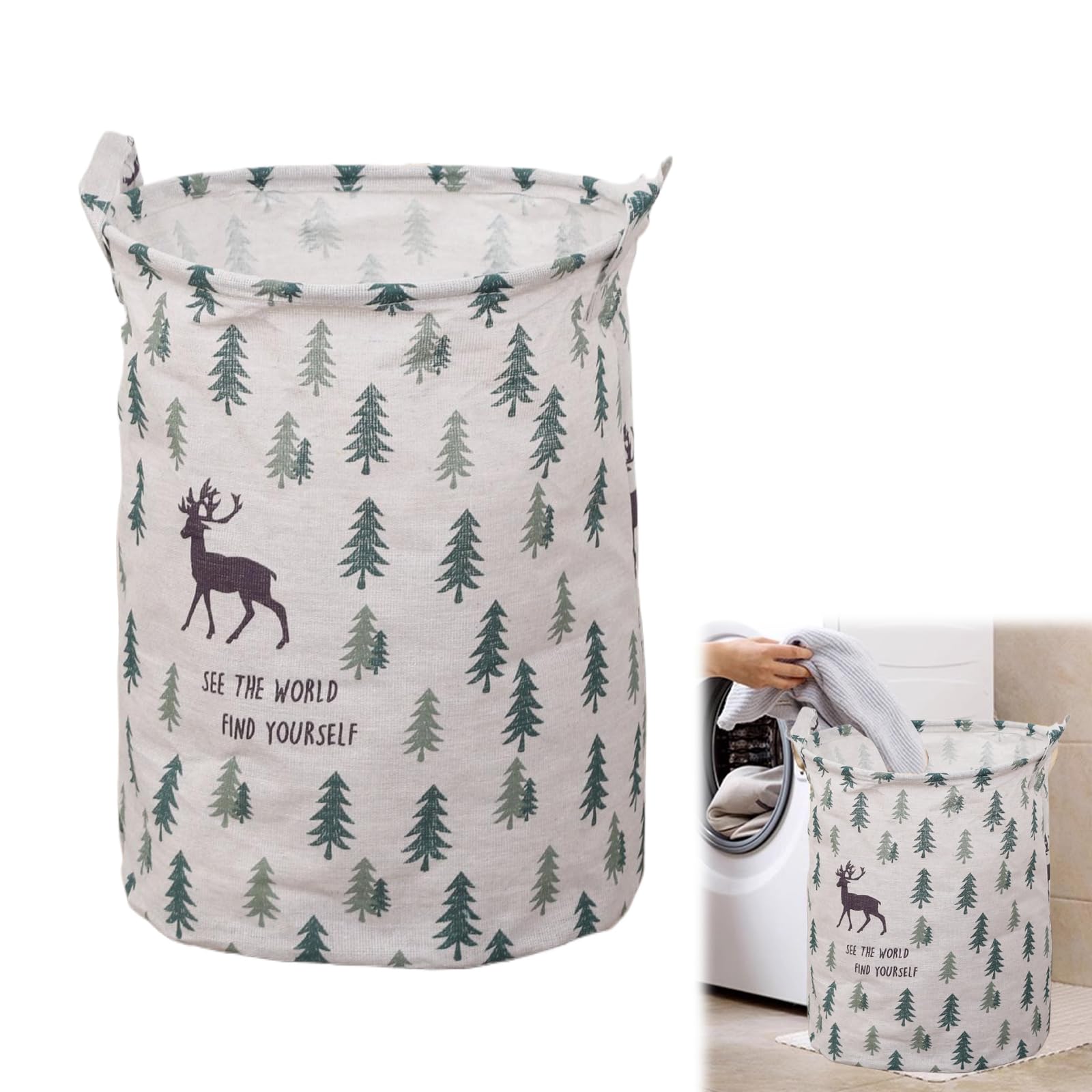 Panier à Linge en Toile Paniere a Linge Sale Étanche Panier à Linge Sale Pliable Corbeille a Linge Bebe avec Poignées Panier Rangement pour Chambre D'enfant Buanderie