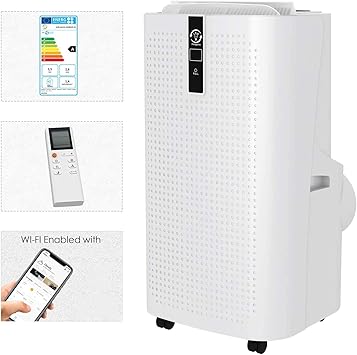Portable Air Conditioner Unit 16000 Btu Dehumidifier Fan Sleeping Mode 24h Timer Wifi Remote Control Led Panel Display Amazon Co Uk Home Kitchen