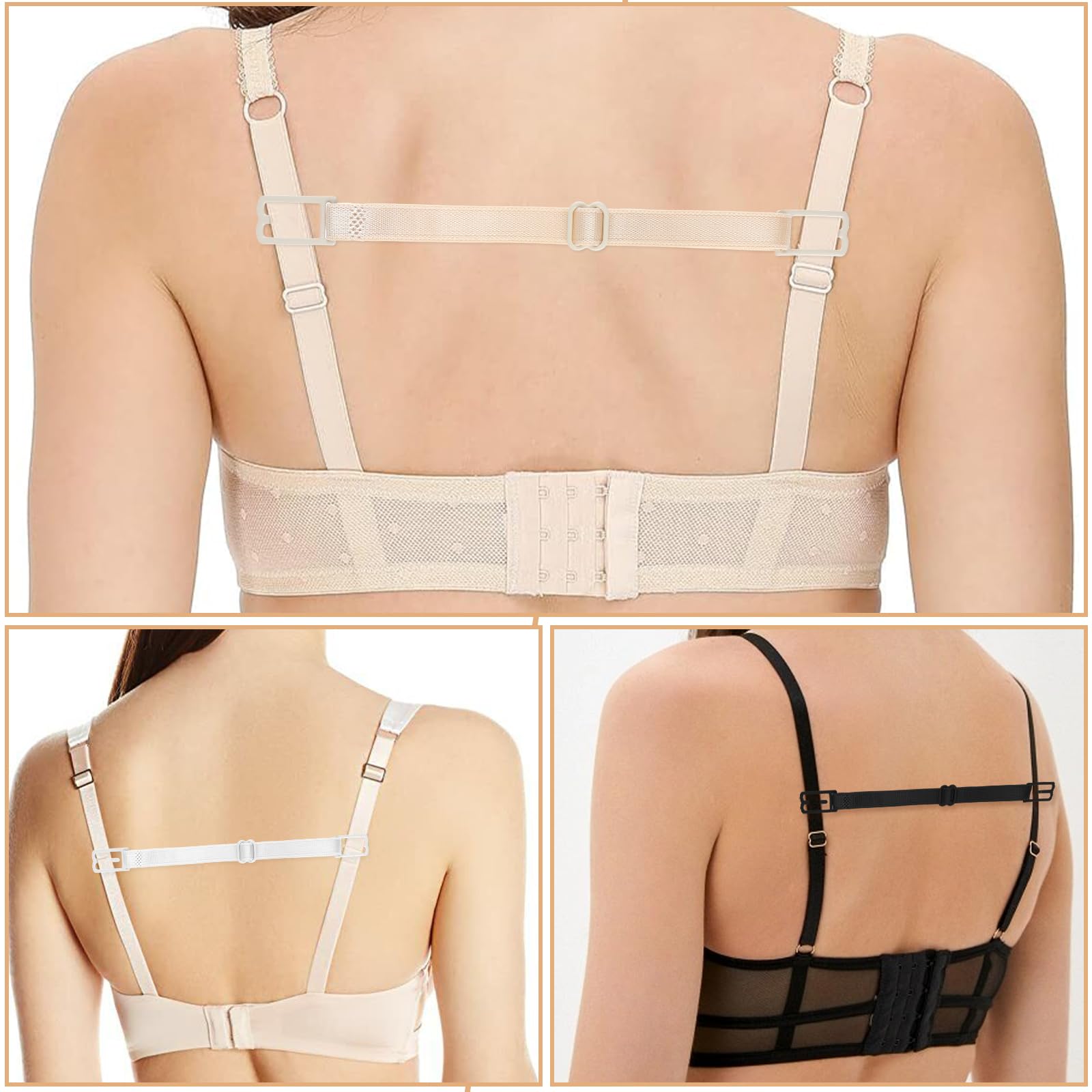 6 sztuk biustonoszy, ramiączka, biustonosz, bez poślizgu, z klipsem, do biustonoszy, elastycznych, antypoślizgowych, regulowanych ramiączek