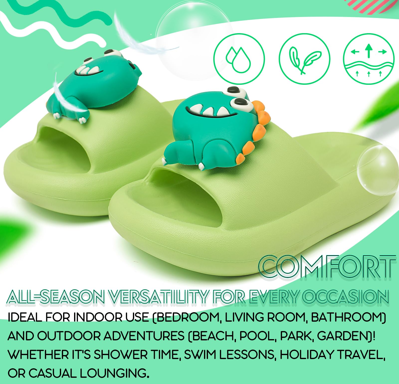 Chanclas de Baño Antideslizantes para Niños y Niñas - Ultraligeras <150g (Tallas 22/23 EU) - 20-36 EU, Sandalias Zapatillas EVA para Baño, Playa, Piscina, Jardín Interior y Exterior — view 4