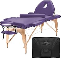 Vista 10 de Saloniture Mesa de masaje portátil profesional con respaldo - rosa intenso