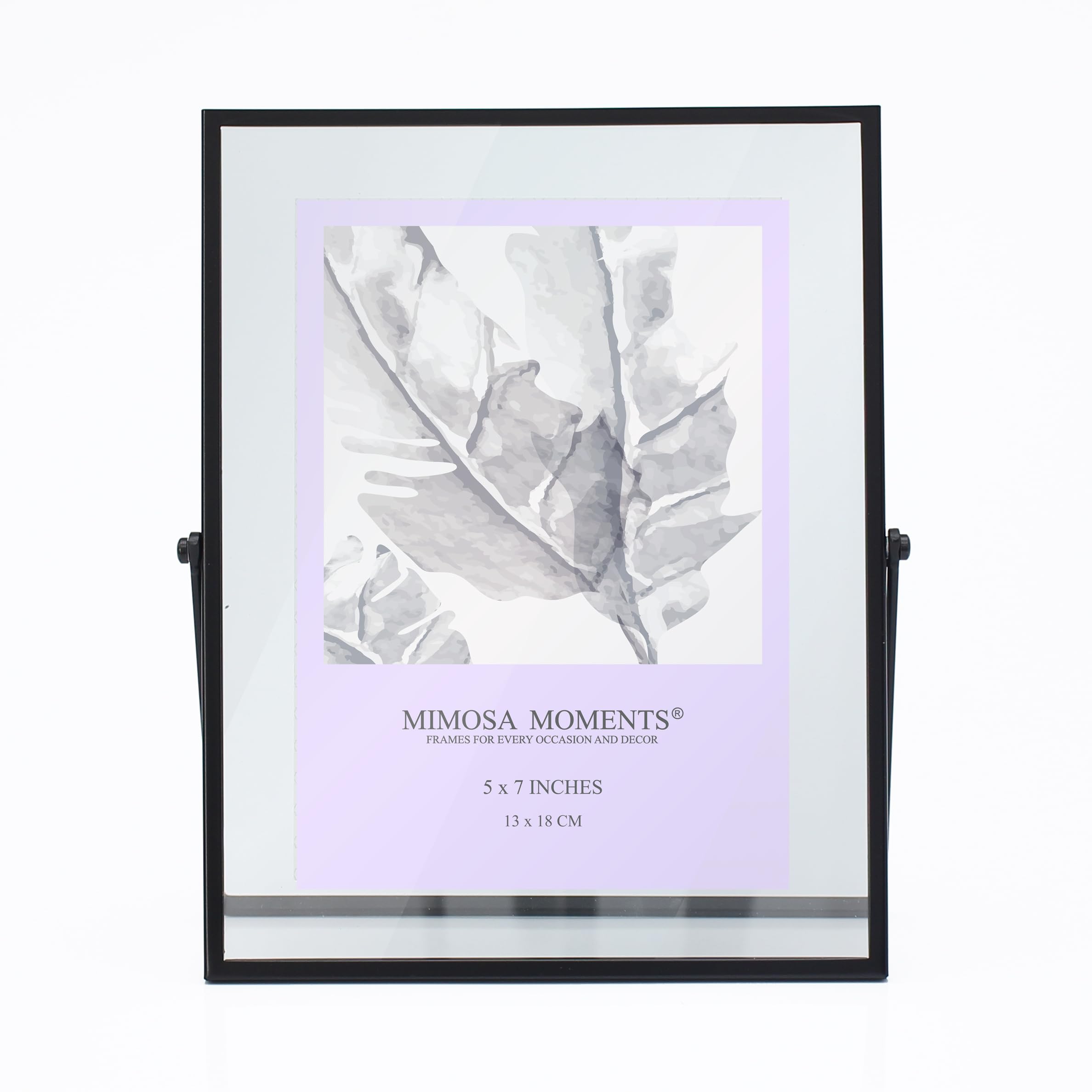 MIMOSA MOMENTS Metal Floating Picture Frame (Black, 5x7)