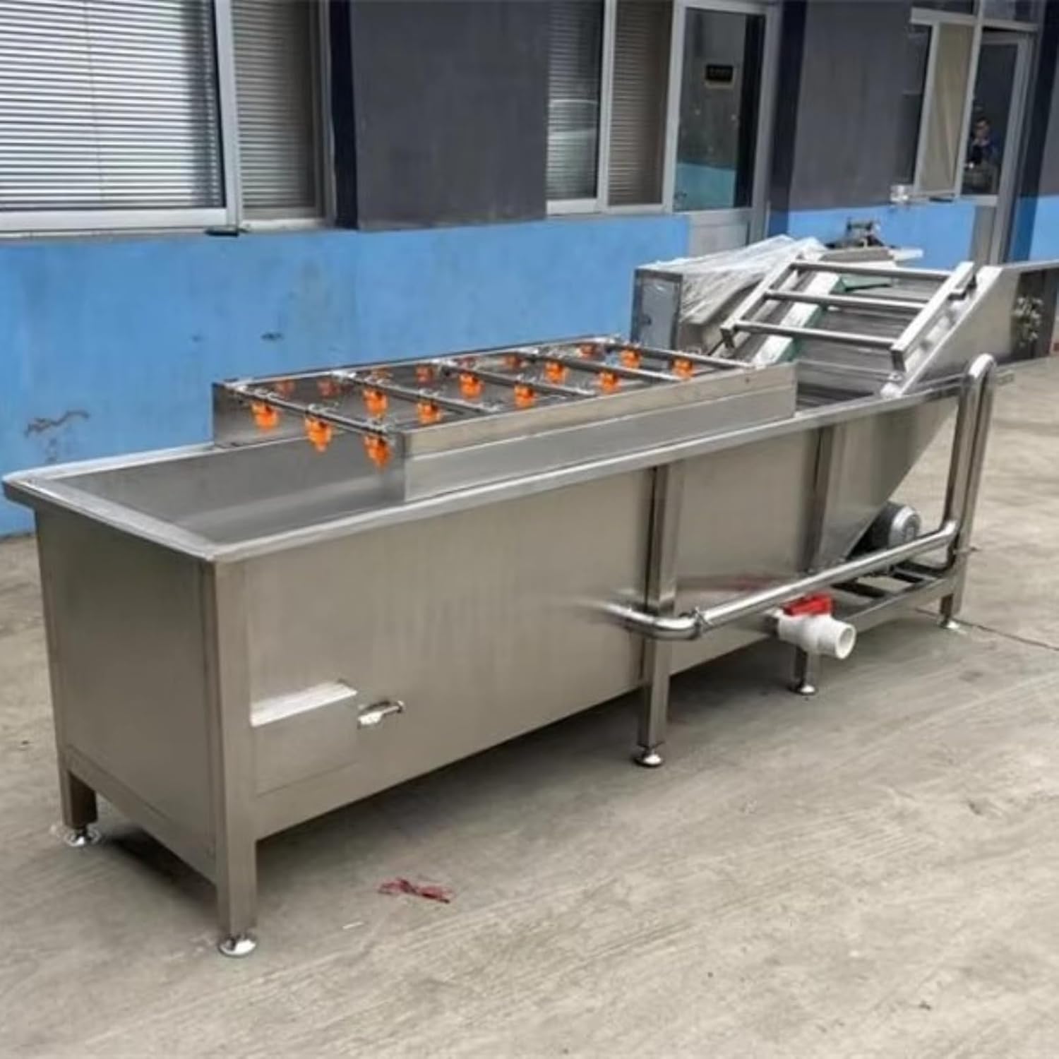 Commercial Root Vegetable Bubble Washer, Potato Carrot Cleaning Machine - High-Efficiency Fruit VegetableWasher, Ideal for Small Root Crop Farm, Catering Business