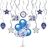 Vista 27 de Juego de decoraciones para fiesta de cumpleaños número 16, serpentinas moradas con soporte de globo de mesa morado, decoraciones de fiesta