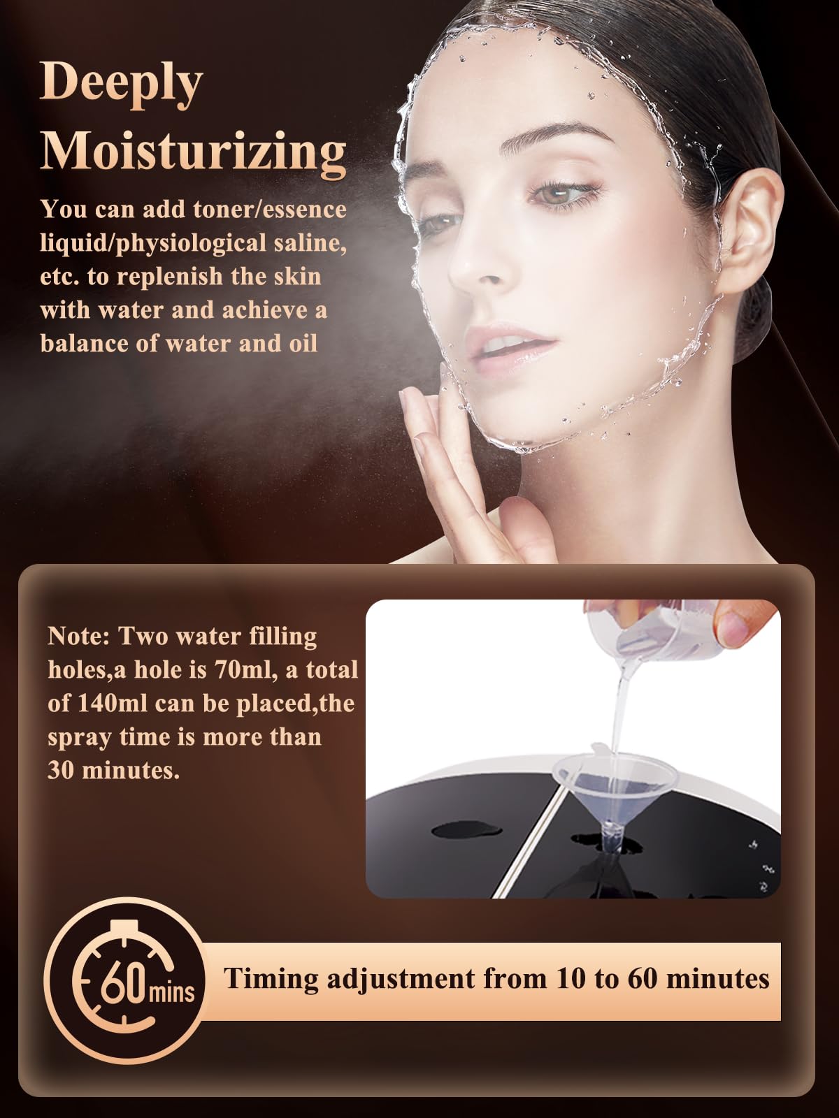 Terapia della luce della maschera di fronte del LED, luce di circolazione di 7 colori, spruzzo
