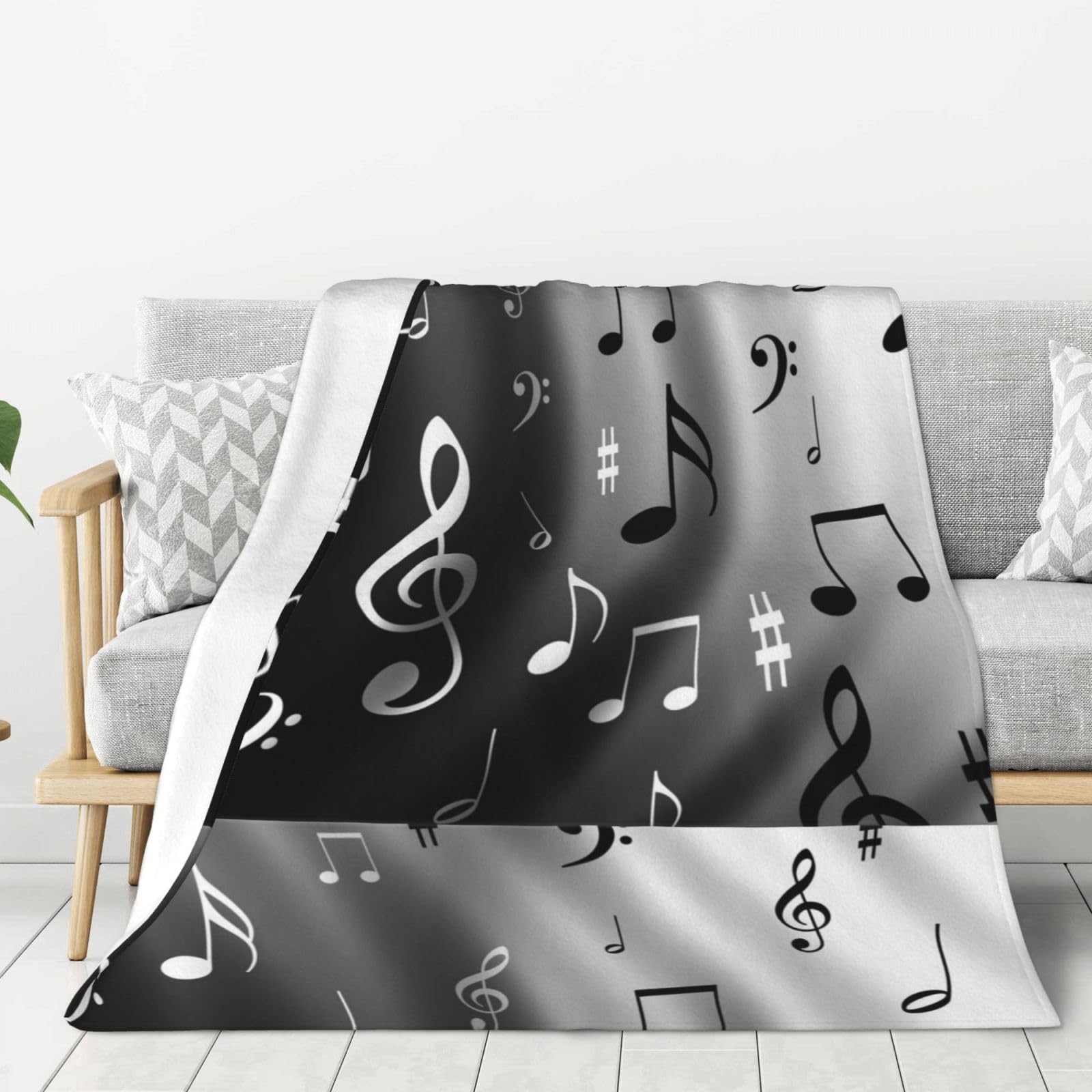 Couverture en flanelle notes de musique contre le froid en voyage