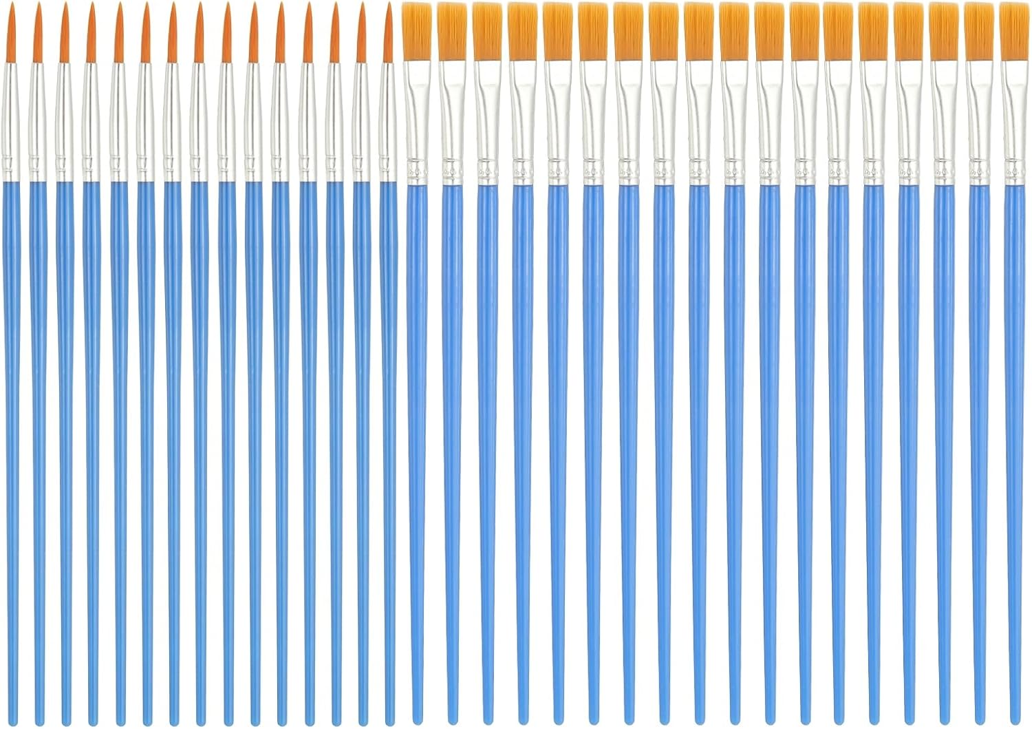 YOKIVE 100 Pcs Flat Pointed Tip Paint Brushes Bulk, Detail Acrylic Painting Brush Small Miniature Paint Brushes Great for Oil Watercolor Face Canvas Professional Craft, (Blue)