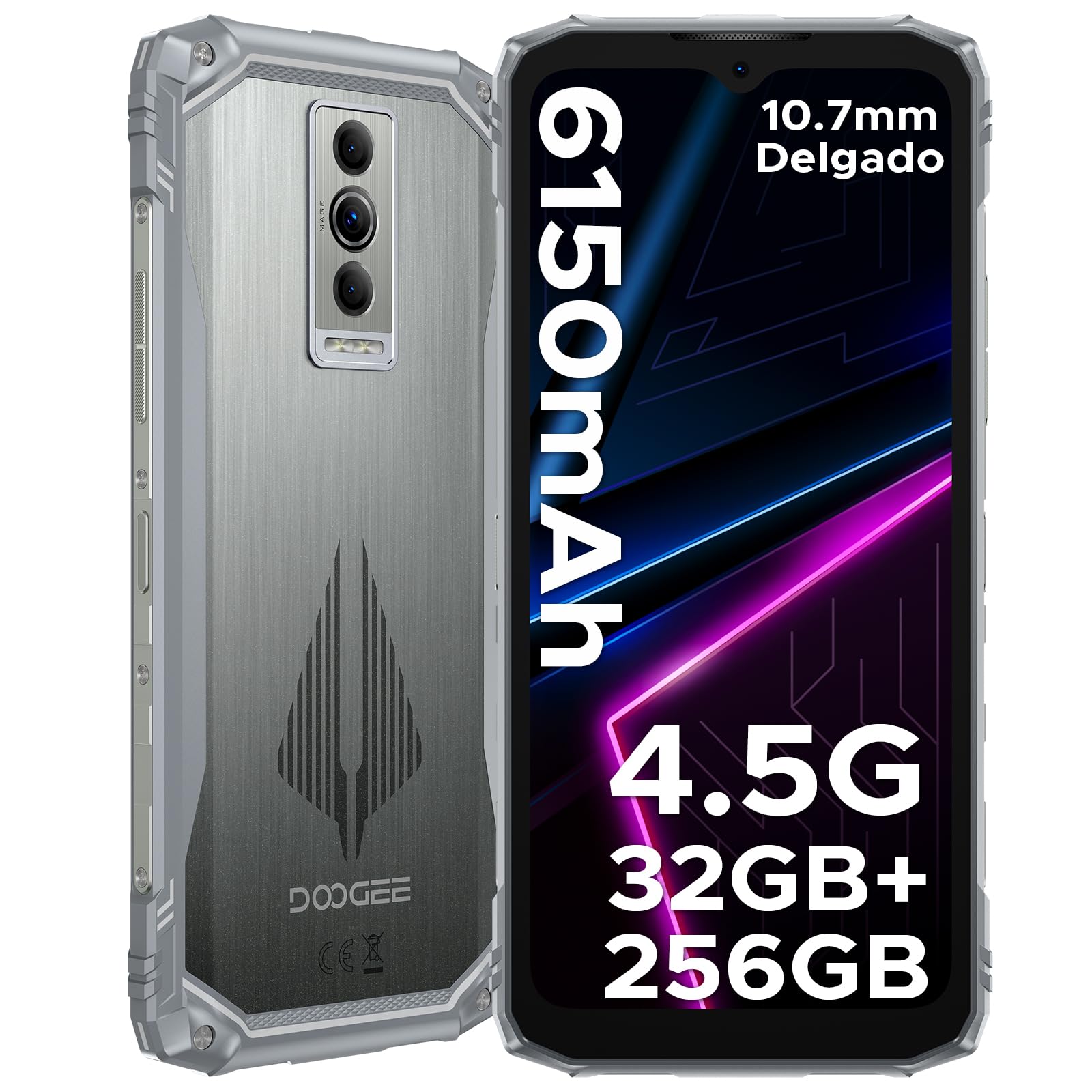 Blade 10 Pro Energy Android 15 Outdoor Mobile Phone Without Contract, 32GB + 256GB + 2TB, 4.5G Dual SIM, 50MP Widevine L1, 6580mAh Outdoor Smartphone, 6.56 Inch/NFC/Face ID/OTG/IP68K