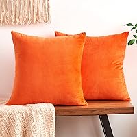 Fall Orange Velvet Pillow Covers