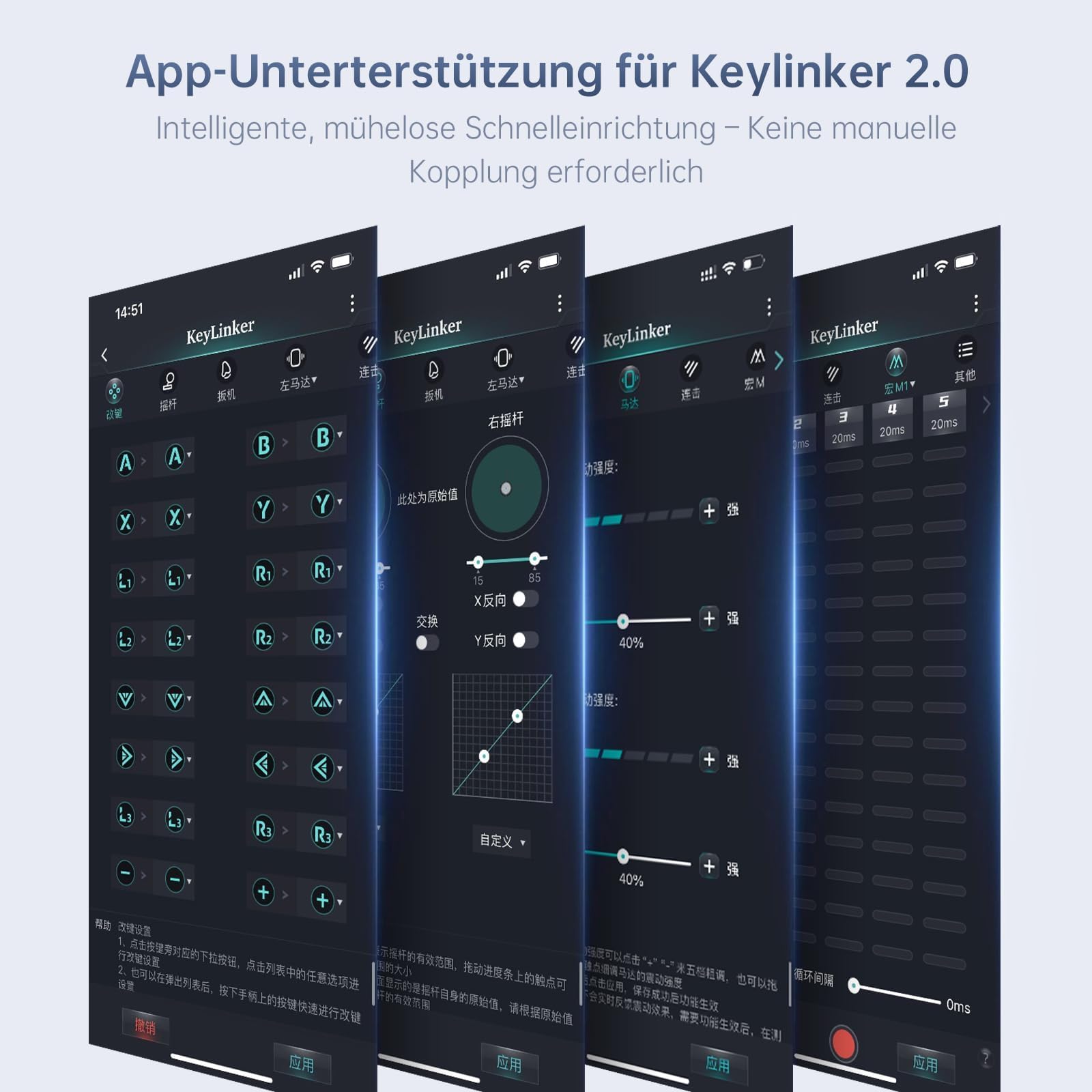 Machenike G3V2 Controller PC, Gamepad PC Wireless, 2 Einstellbare Hall Effekt Joystick, 2 Programmierbare Tasten, mit Bunten RGB-Lichtern, für Switch/iOS/Android, 1000mAh Akku (Weiß)
