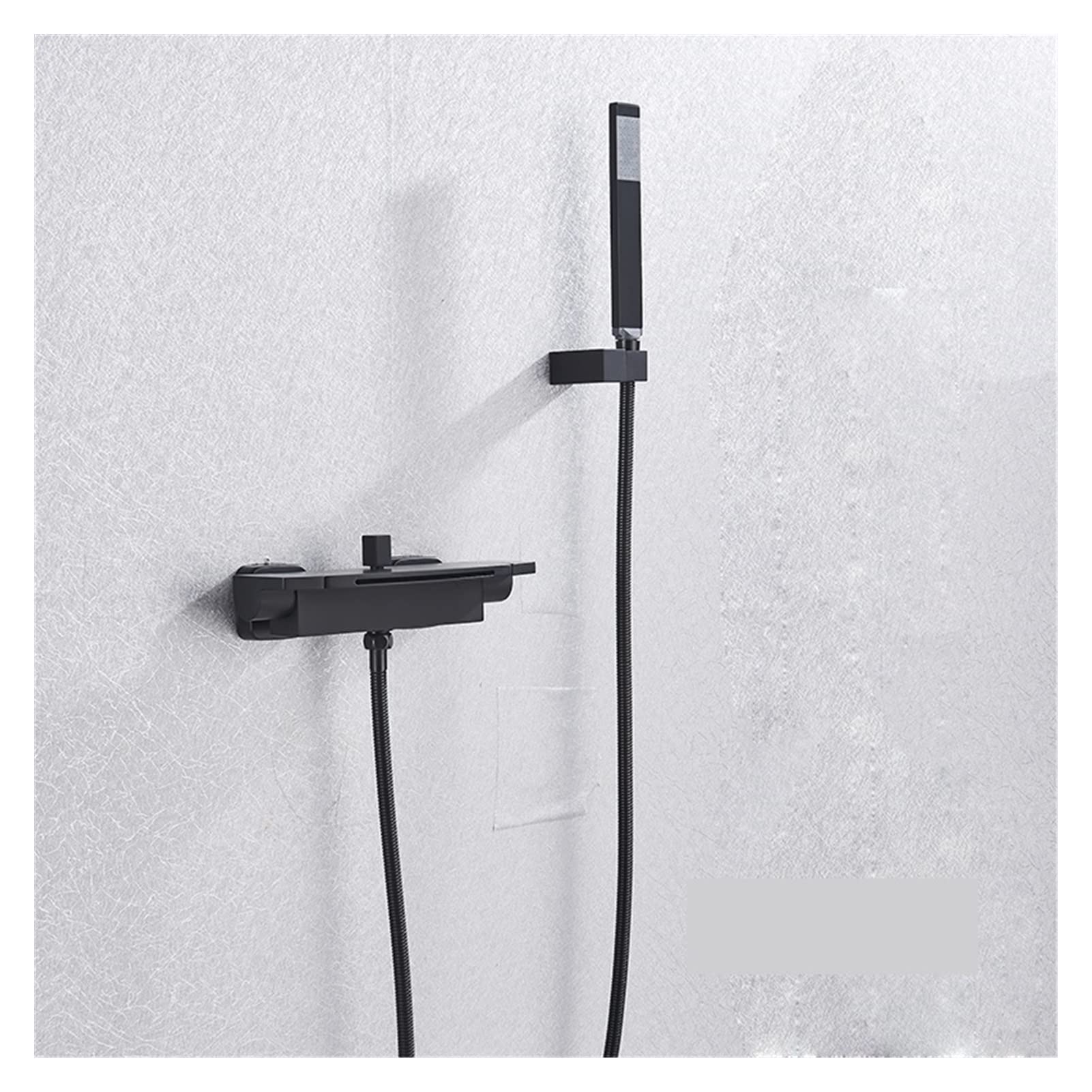 Cudtapi G Bathroom Faucet Matte Black Waterfall Spout Bathtub Faucet Hot And Cold Water Mixer Bathroom Faucets Wall-Mounted Mixers Taps(G)