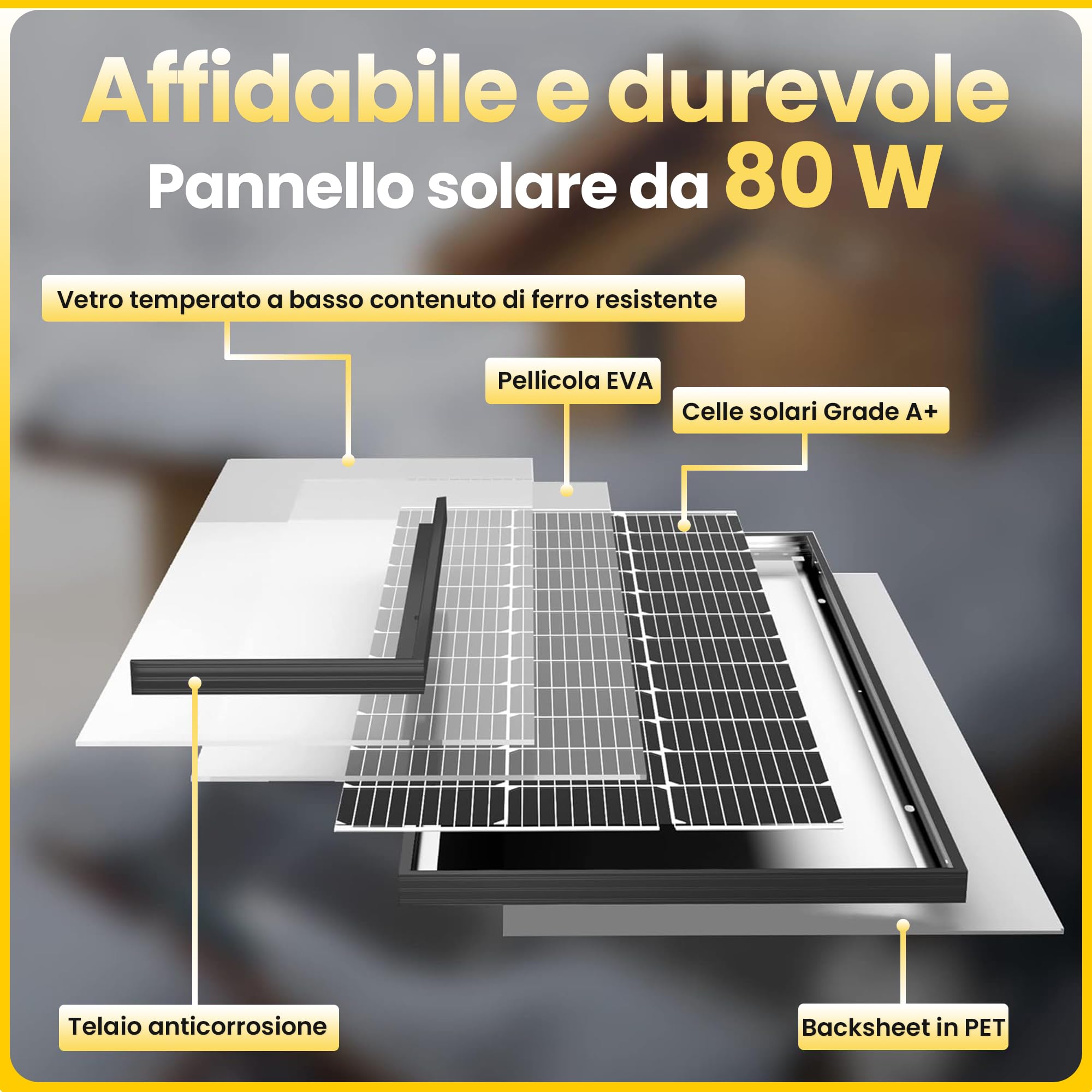 Offgridtec SPR-Ultra-80 Pannello solare High-End SLIM da 80 W 12 V