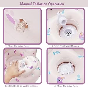 Inflatable Baby Seat for Babies Toddlers Floor Chair Sitting Up Pump Blow Up for Infant Ages 3 6 12 18 24 36 Months Boys Girls Sofa Toys Activity Christmas Stocking Stuffers (Cute Cat)