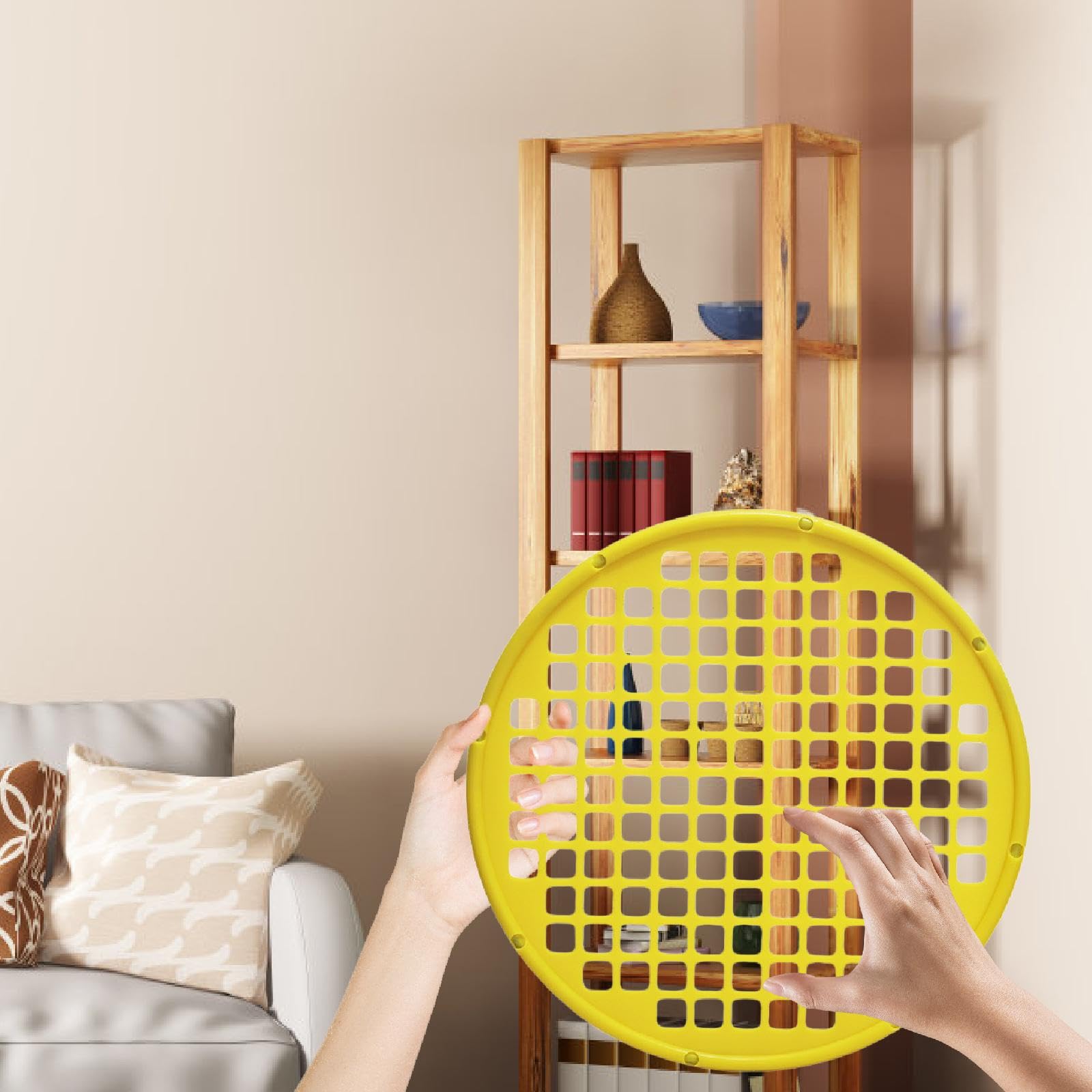 Ejercitador de Mano de 35,5 Cm de Diámetro, Portátil, Multifuncional, para Fortalecer El Agarre Y Ejercitar Los Brazos en Casa, Amarillo