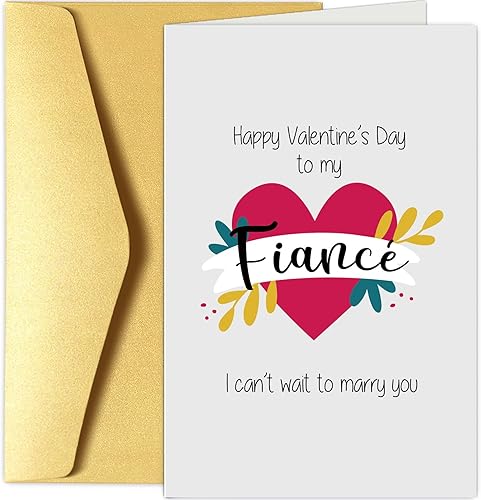 Chenive Tarjeta de San Valentín para prometido, tarjeta de feliz día de San Valentín para novio prometido, tarjeta Vday para marido a ser, I Can't