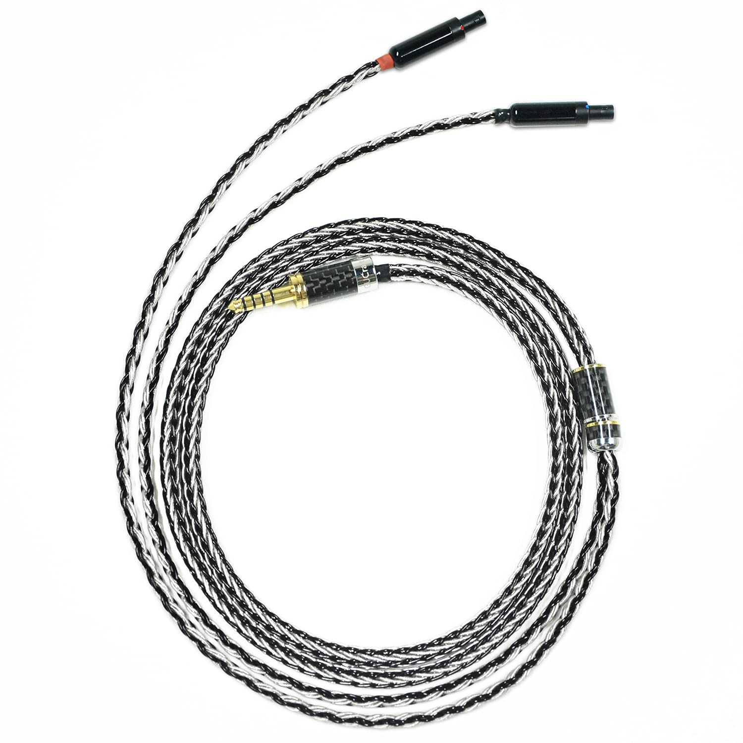 GUCraftsman 16 Strands 7N Single Crystal Copper/Silver Mixed Headphones Replacement Cables 4Pin XLR/2.5mm/4.4mm Balance for SENNHEISER HD800 HD800s HD820s HD820 Dharma D1000 (4Pin XLR Plug)