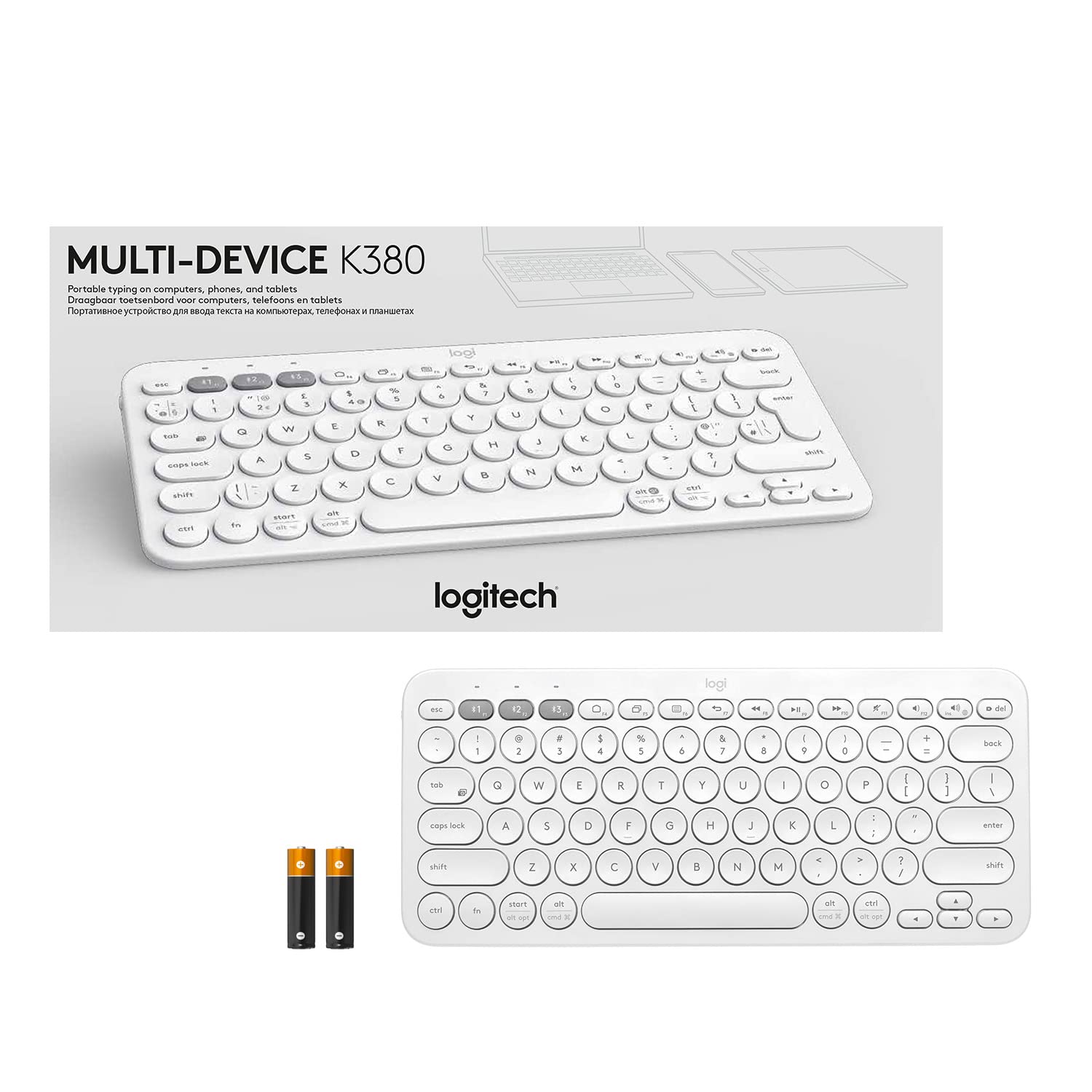 Logitech K380 Wireless MultiDevice Keyboard for Windows, Apple iOS