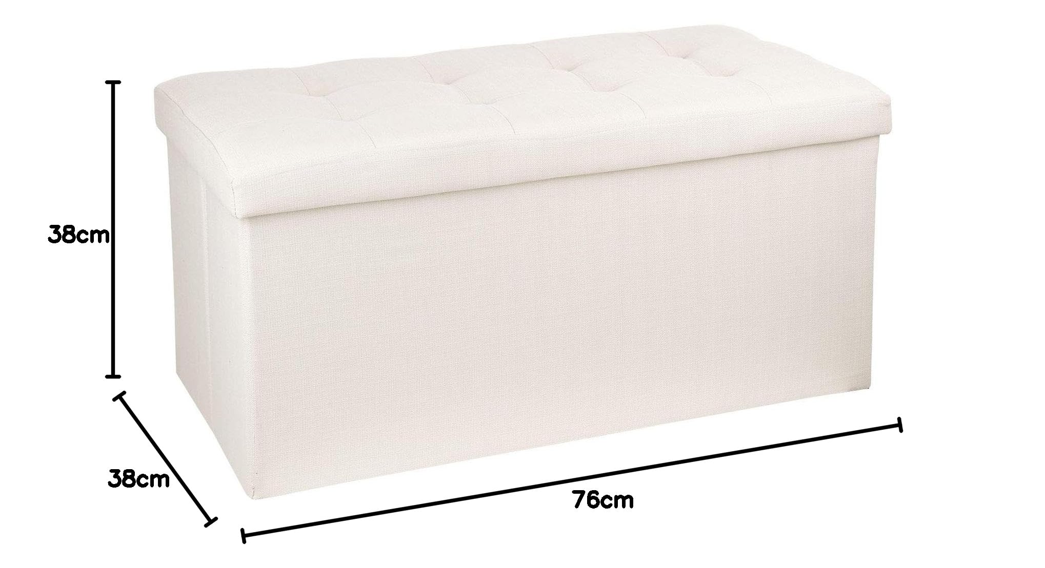 Baúl Plegable de Almacenaje Lysandre, Talla L 76 x Altura 38 cm - Beige