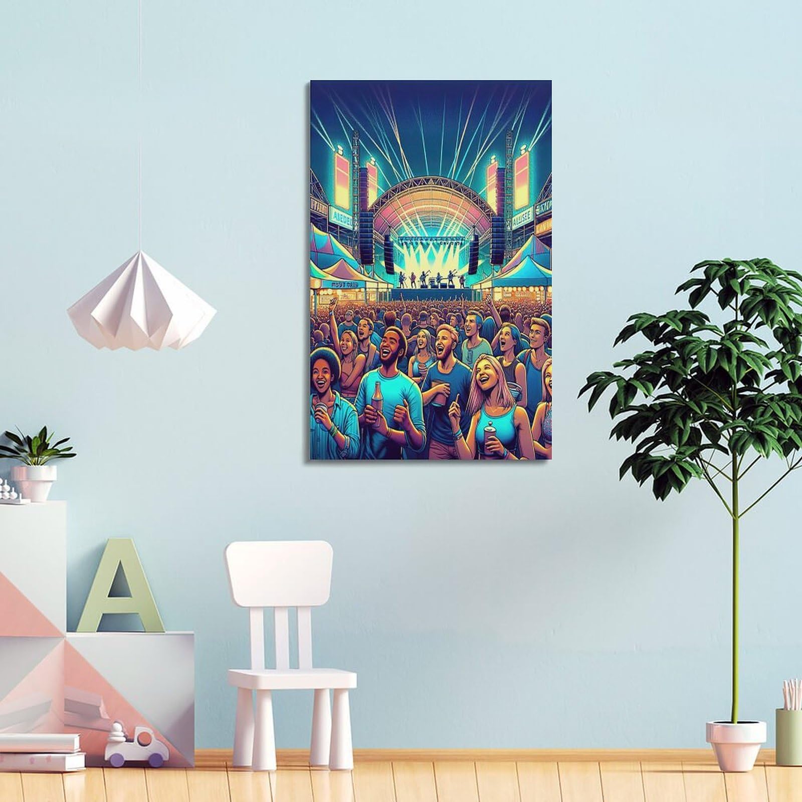 YCGYMX Poster su tela, per festival, ipnotizzante, con concerti, decorazione artistica da parete, poster moderno, per camera da letto, per camera da letto, 50 x 75 cm