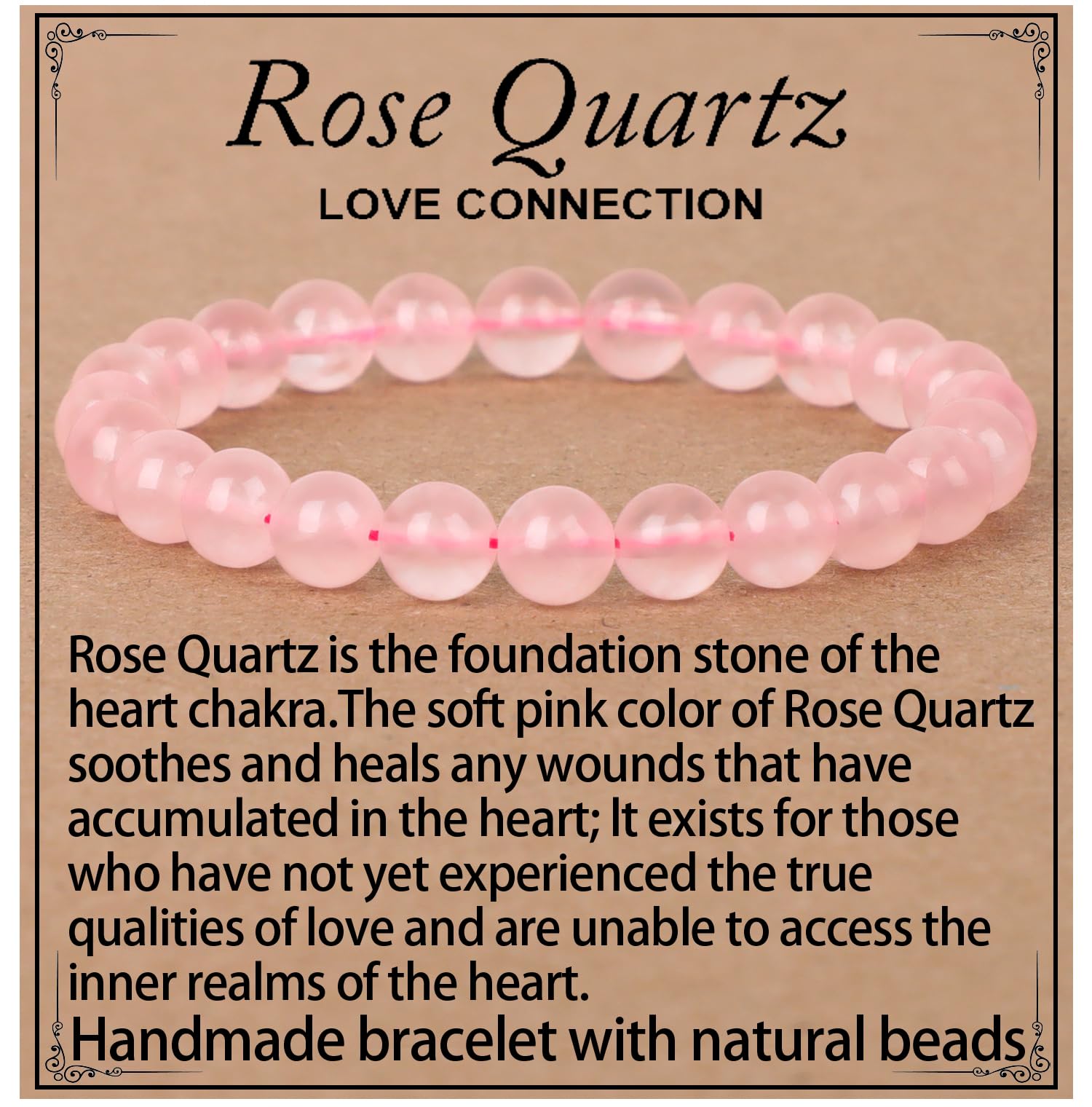 LPBeads Handmade Natural Gemstone Stretch Elastic Bracelet Healing Crystal Round Stone Beads Jewelry Gifts for Women Men