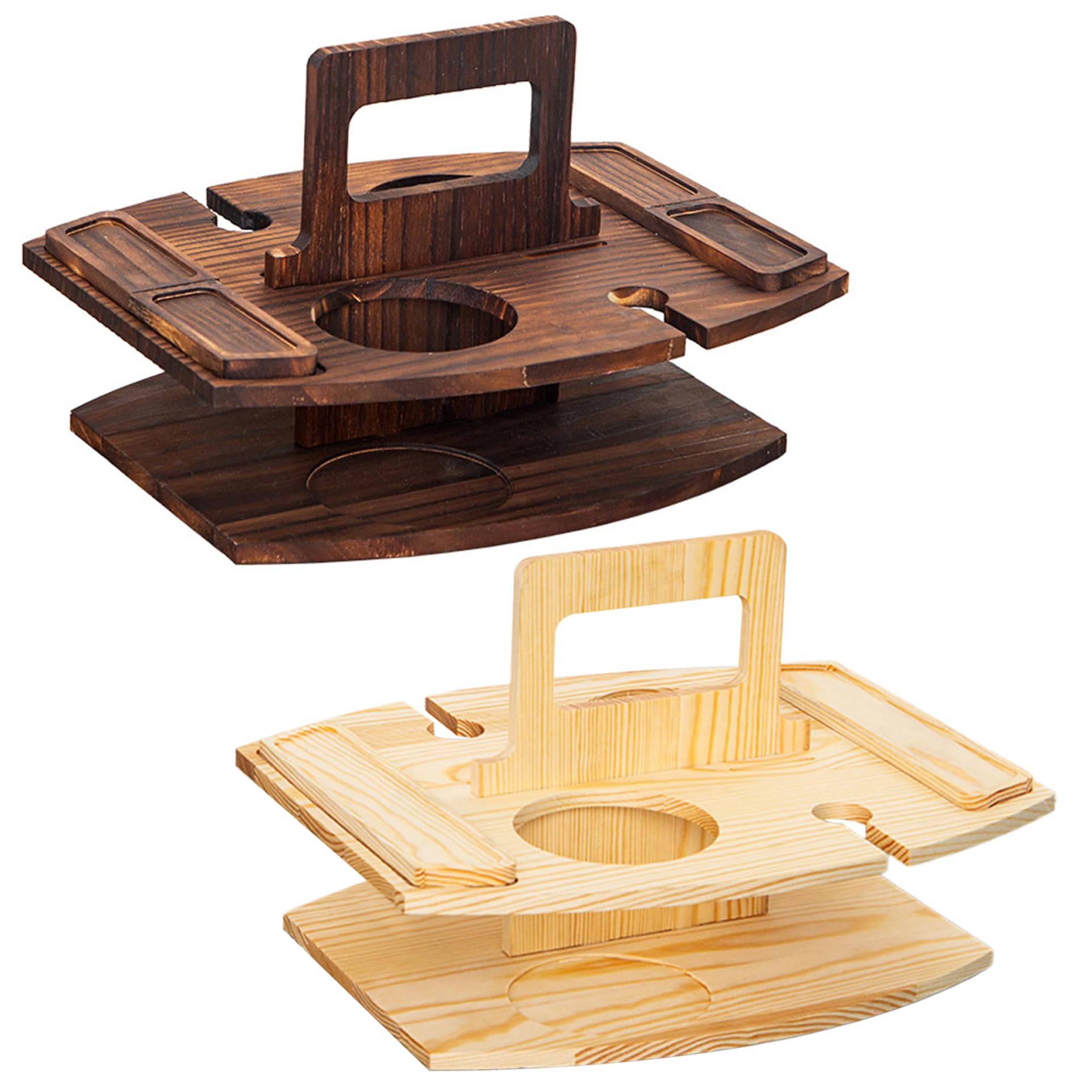 Tavolo da picnic portatile tavolo da picnic in legno tavolo da vino staccabile con 2 porta e snack, tavolo da picnic con manico per festa, picnic, campeggio, stile spiaggia 2, tavolo da picnic