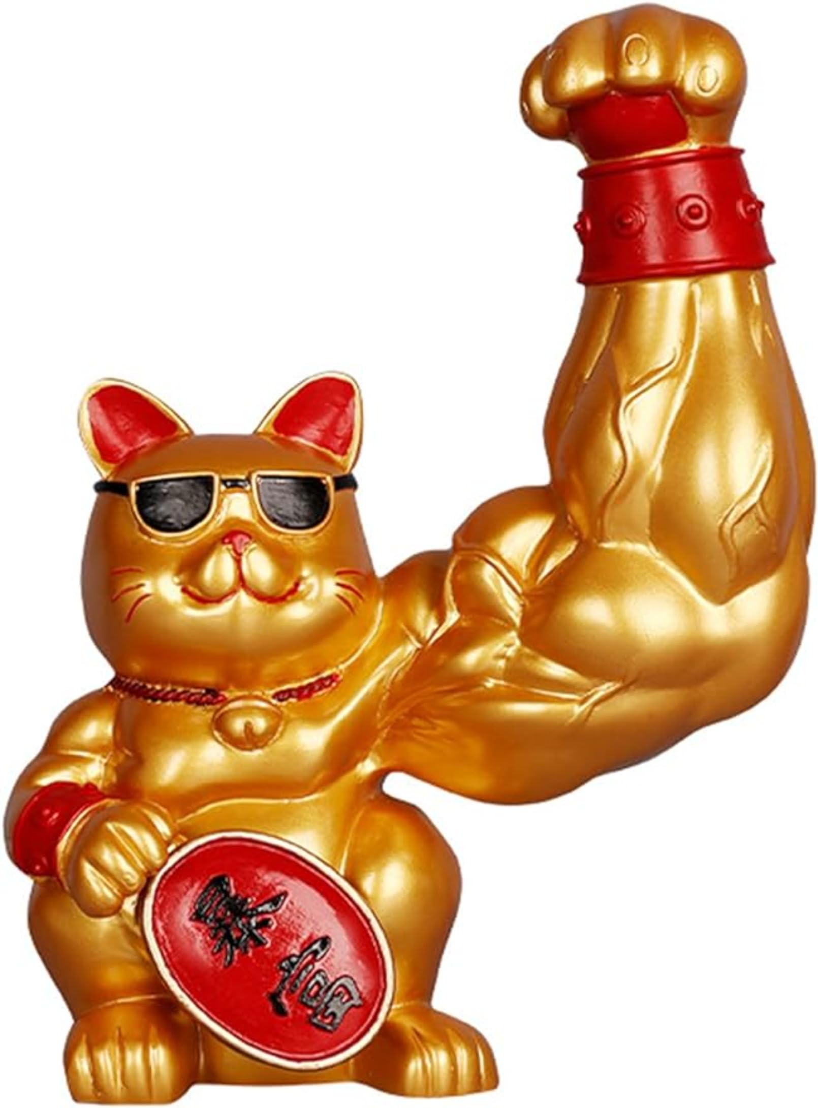 Amazon.co.jp: 筋肉招き猫 ラッキー猫 樹脂装飾 サングラス 個性的