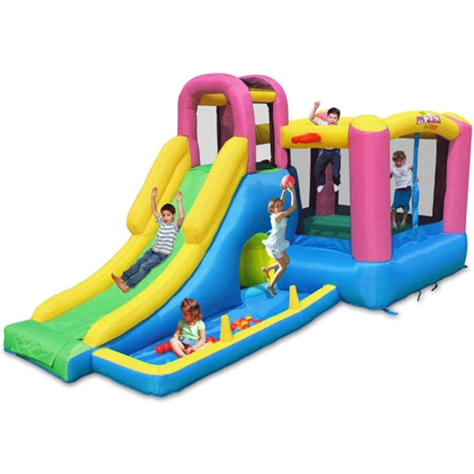 Inflable Casa de Despedida Inflable Castillo Hinchable Multifuncional Tobogán para niños Castillo Inflable Grande Entretenimiento Casa de Salto Durable