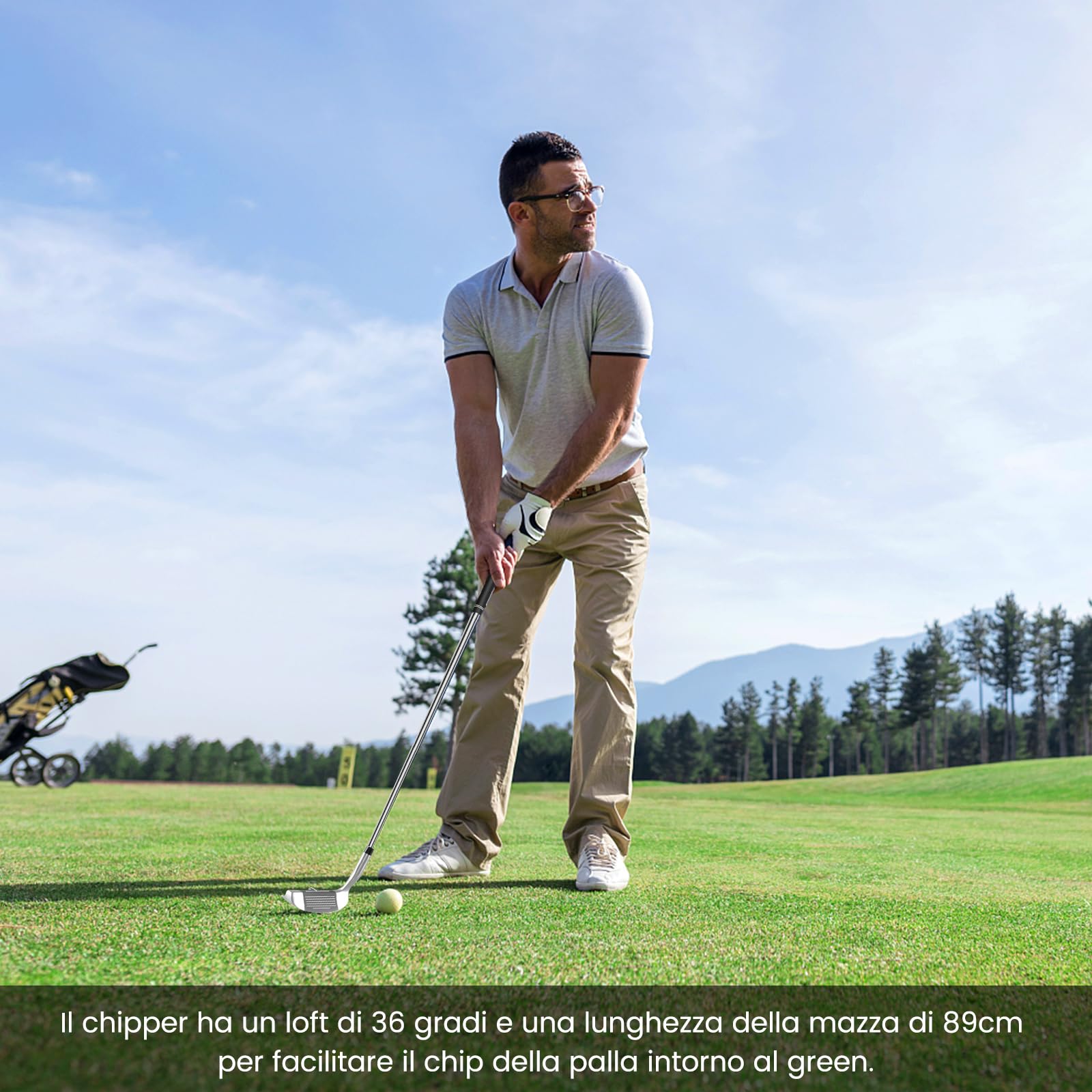 COSTWAY Chipper da Golf, Cuneo da Golf a 36 Gradi per Uomini e Donne per Ridurre il Colpo dal Gioco Corto, Destrorso
