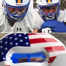 Oral Mart USA Flag Football Mouth Guard - Lip Guard Mouthpiece | Lip Protector Mouthguard (Detachable Strap Included)