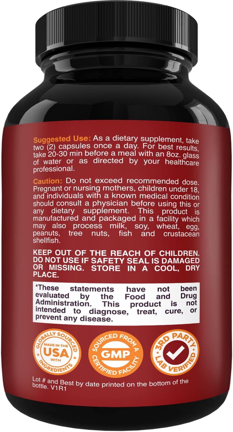 Natures Craft Bundle of Horny Goat Weed Capsules & Nitric Oxide Pills - Extra Strength Horny Goat Weed for Men 1590mg Complex - Energizing Nitric Oxide Supplement for Men : Health & Household